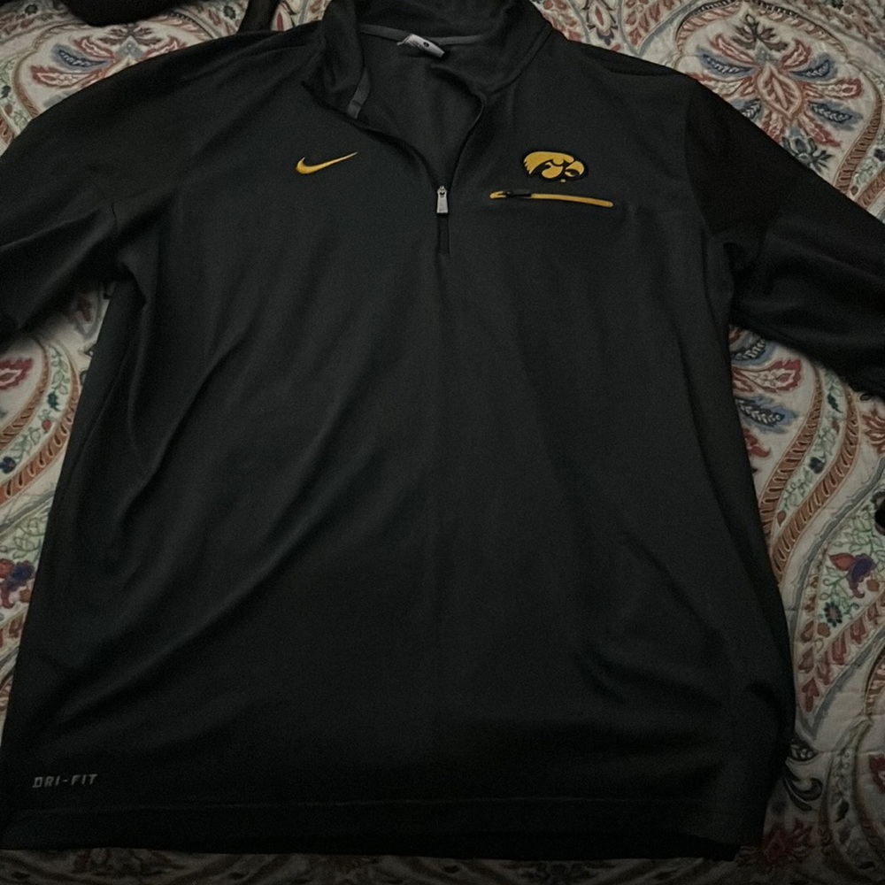 Black half zip sweater Hawkeyes